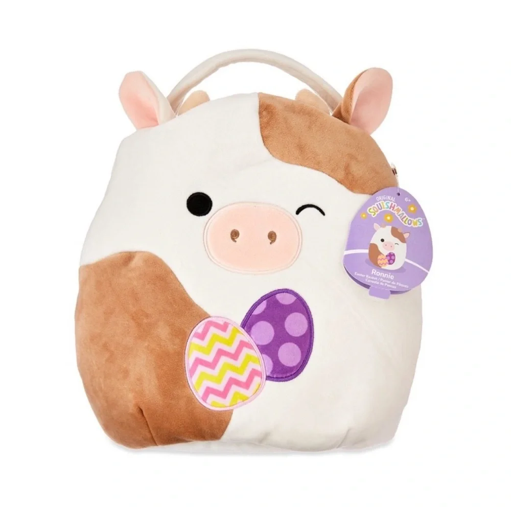 SquismallowCow Plush Basket , Torsten (nwt) Ronnie the cow